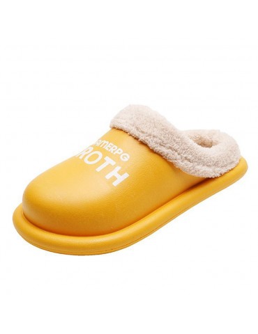 Women Comfy Winter Warm Waterproof Plush Indoor Slippers