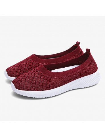 Women Casual Comfortable Knitted Lightweight Soft Sole Slip-on Sneakers