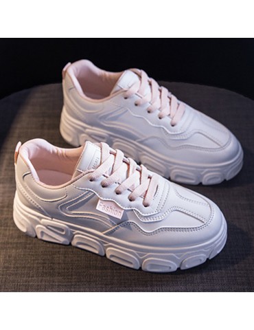 Women Lace Up Front Slip Resistant Casual Chunky Sneakers